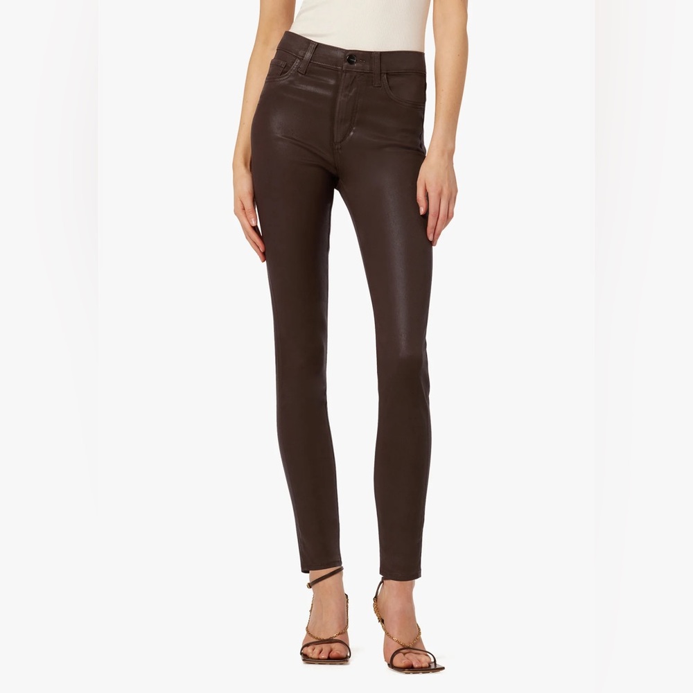 Joe’s Jeans The Charlie High Rise Skinny Ankle Coated Glazed Brown New With Tags